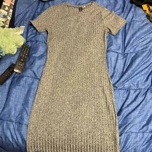 H&M Heather Gray Knit Midi Dress